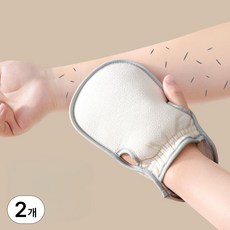 디뷰 부드러운 목욕 때밀이 장갑, 1세트, 2개입, 화이트