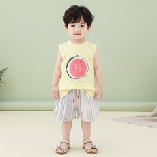 몽실이 오픈수박 나시 상하복 유아 외출복 민소매