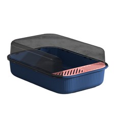 JUIMIMI 고양이 화장실 평판형 대용량 고양이 화장실, Blue, 1개