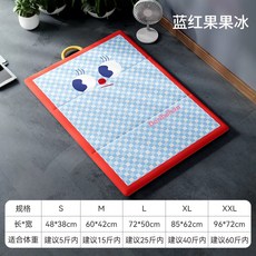 Doulimia 寵物涼感墊 狗狗冰墊 貓咪冰墊 涼墊 寵物睡墊 防水透氣, 1個, 紅藍格子泡泡墊【雙面用 可折疊】,S碼 推薦5斤內（48*38cm）