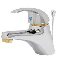 泰合室 台灣製 單孔面盆龍頭組(附拉桿 1.5尺軟管), 1個