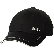 BOSS 남성용 볼드 로고 트윌 캡 블랙 석탄