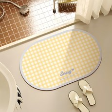 규조토 발매트 40 x 60 마카롱 컬러 욕실 현관 주방, 레몬 버터
