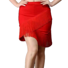 태슬 스커트 라틴 댄스 스커트 댄스복 소셜댄스스커트 Dance dress 뉴타임즈 U803Z886, XL, 레드