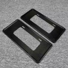 碳纖維車牌框 - 台灣新式七位數車牌專用 高質感牌照框, 1個, 兩片