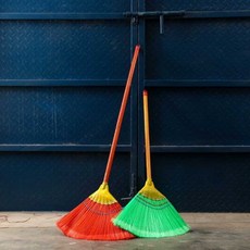 공장 작업장 나일론 플라스틱 대형 빗자루 도로 청소 빨강 1m 비접착, 초록 1.3m 비접착, 1개