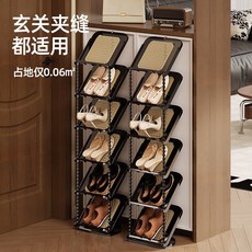 嗨購 小戶型家用多層傾斜藤編鞋架，簡易收納，中古風空間整理神器, 中古藤編綠2層,加高層距, 1個