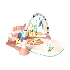 JoyBaby嬰兒健力架 寶寶健身架 踢踢琴 遊戲墊 多功能安撫玩具, 粉色-F, 1個