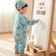 아이레빗 국내생산 아기 유아 미술가운 방수 전신 문센 촉감놀이 모래놀이, 곰돌이 민트