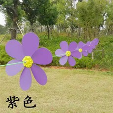 줄 바람개비 만국기 회전 오색 유치원 주유소 행사, 1개, 10m 낚싯줄/퍼플 바람개비