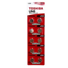 알카라인 버튼셀 1.5v 무수은 건전지 LR43 10개입 계산기건전지 차키건전지