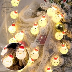 크리스마스트리 LED 눈사람 줄전구 20구 3m 전구색 크리스마스 소품 분위기 조명