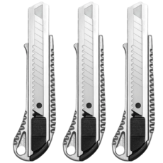 원화일 대형 18mm 알류미늄 강력 커터칼, 3개, 실버