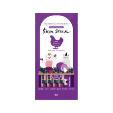 韓國朝貢 5km stick 犬貓鮮食營養肉泥，美味營養，獨立包裝，方便攜帶，多種口味可選, 5個, 雞胸肉/紫, 60g, 雞胸