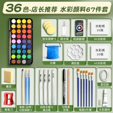 솔리드 안료 수채화 물감 세트 36색 무독성, 23. 점장 추천 36색/무료 67개