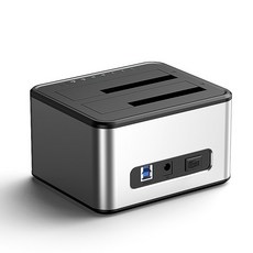 2.5/3.5 인치 SSD 외부 하드 드라이브 인클로저 듀얼 베이 하드 드라이브 도킹 스테이션 USB 3.0 HDD 케이스 EU 플러그, EU 플러그, 그림처럼