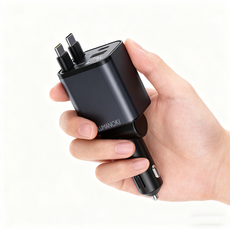 최신형 미니 100W 4구 태블릿 충전가능 릴타입 차량용 고속충전기, mini C-타입+C타입