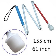 블루 핸들 블라인드 알루미늄 이동성 접이식 지팡이 섹션 접기, 5. 155cm (61 inch)