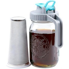 GMSWEET 메이슨자 콜드브루 커피메이커 32oz, 32온스 콜드브루 커피 메이커 (블루)