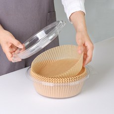 무표백 국산 에어프라이어 종이호일, 1개, 100개입, 23cm