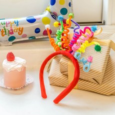 홈파티 헤어밴드 생일 축하 소품 스프링 꼬불 머리띠 chl+601dG
