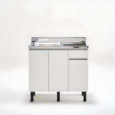 파로마 사무실 원룸 자취방 주방 미니 소형 스텐 싱크대 하부장 가스대 조리대 개수대 주방수납장>>조리대/하부장, 900 개수대(좌볼):화이트