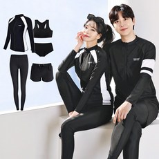 서프라이더 남녀 상하의 5종 풀세트 라인 집업 래쉬가드 빅사이즈 (상의+하의+레깅스+이너) /SURFRIDER