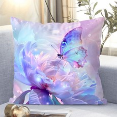 아름다운 꽃패턴 소파쿠션 양면 소파 쿠션 솜 포함 세탁가능 고탄력 트렌디 꽃스타일 수집가 추천 특별한 디자인 트렌디한 스타일, XKHD-14, 40 x 40CM (솜포함 양면쿠션)