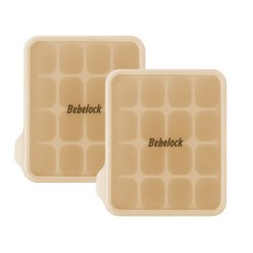 베베락 엘파 실리콘 큐브 2P(냉동보관용기_뚜껑포함 13.5cm X 15cm), 엘파 실리콘큐브(머스타드2P), 1개
