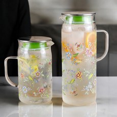 엣지바이브 내열유리 프로방스 냉장고 저그 투명 물병 2종, 1개, 1.3L, 에지리 프로방스 물병