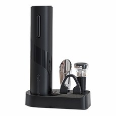 CHL 紅酒開瓶器 5件套組 開瓶、保存, 1個, 充電款, 黑色