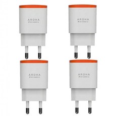 국산의힘 MADE IN KOREA 아로하 18W 고속충전기 QC 3..0/갤럭시/아이폰 호환 충전기, 화이트, 4개