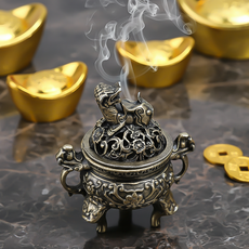 [비소구리] 금전 재물운 황동 향로 인센스 홀더, 1개
