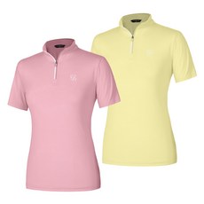 [이지바이] (1+1) 여성 냉감 하프집업 반팔 티셔츠_써니데이즈