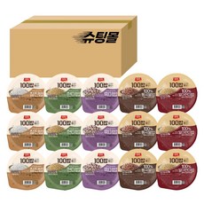 동원 양반 100밥 130g 즉석밥 15개 혼합 (찰진/현미/흑미/발아현미/통곡물), 15박스