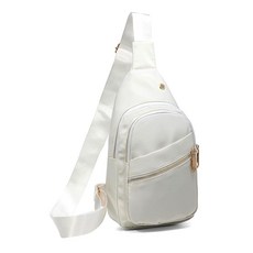 EVANCARY 여성용 남성용 소형 슬링 백 백팩 체스트 데이팩 크로스바디 백 여행 야외 하이킹용 다크 블랙. 스몰 125688, 화이트 베이지