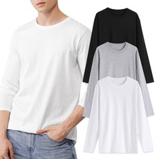 1+1+1 3장 국산 30수 순면100% 코마사 무지 긴팔티 티셔츠 긴팔 무지티