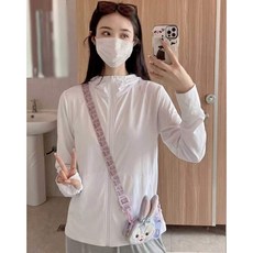 連帽冰絲防曬衣 女 夏季寬鬆戶外防紫外線長袖開衫外套
