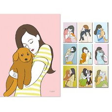 뉴트로펜슬 펫러버포스터+엽서세트 10종, 2핑크강쥐