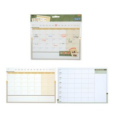 N 次貼 月曆記事本 一袋2款，每月每週計畫，效率生活必備, 白色, 一袋2款