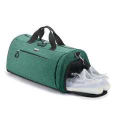 TOPDesign 여성 및 남성용 체육관 가방 신발 수납 공간 습식 포켓이 있는 유니 더플 백 여행 스포츠 체육관용 질감 그린 미디엄