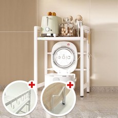 인트홈 길이 높이 조절가능 밥솥 선반 주방가전 다이, 화이트, 2단