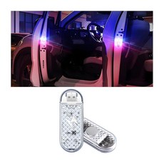 Sandfren 자동차 도어 LED 경고등 도로변 고휘도 차량 플래시 플레어 안전 신호 램프 2개 충전식 자동차 스트로브 조명 SUV RV 트럭용 범용 레드/블루 4135, Red/Blue