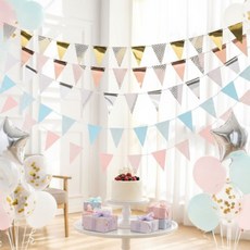 로즈골드 금박 삼각 파티 가랜드 5M 튼튼한 생일 백일 돌잔치 배경 장식, 럭셔리골드, 1개