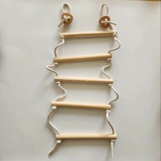 줄사다리 원목 실내 방문 문틀밧줄 매달리기 그네 교구 어린이집 로프 가정용 문틀 놀이기구, 1개, 삼각 5단