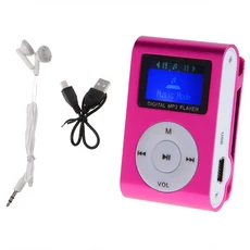 무손실 음질 휴대용 미니 MP3 플레이어 메탈 클립 카드 슬롯 USB 음악 LCD 화면 터치 키 학생용 워크맨, 03 Pink