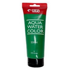 티티 아쿠아물감 220ml 대용량 수채화물감 14색 어린이집 유치원 초등학교 신학기 미술용품, 초록