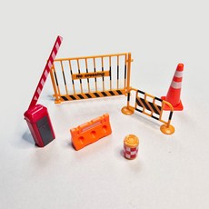 공사장 미니어처 디오라마 공사현장 차단기 가드레일 휀스 철문 칼라콘 모형 소품 장식, A 차단봉