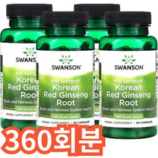 스완슨 풀-스펙트럼 한국 홍삼 루트 400mg 캡슐, 360회분, 1개