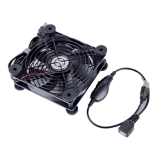 홈앤툴즈 120mm 속도조절 USB 저소음 소형 냉각 쿨러 쿨링 팬 (패키지), 블랙 2대, 1개